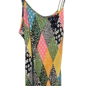 Rixo for Target Patchwork Spaghetti Strap Midi Dress size medium